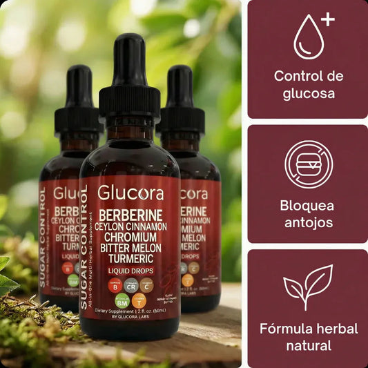 Glucora - Gotas Control de Azúcar | Apoyo Natural para la Glucosa