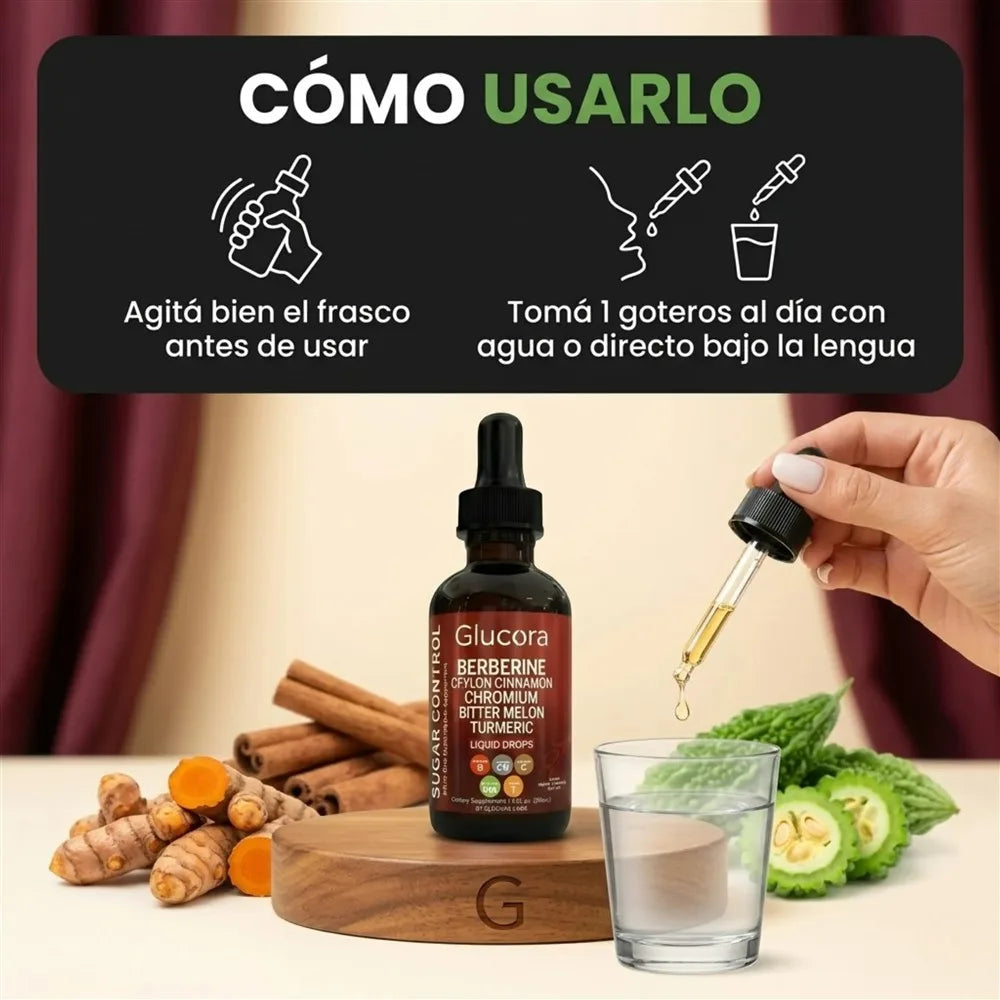 Glucora - Gotas Control de Azúcar | Apoyo Natural para la Glucosa